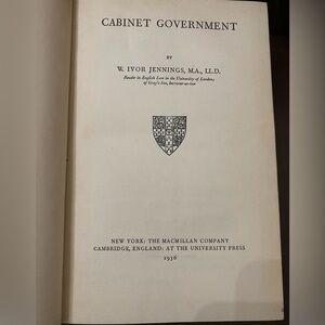 Cabinet Government by W. Ivor Jennings 1936